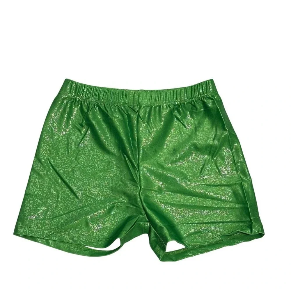 St Patrick's Clover Gymnastics dance Leotard Sparkle Shorts 160 2 piece Set
